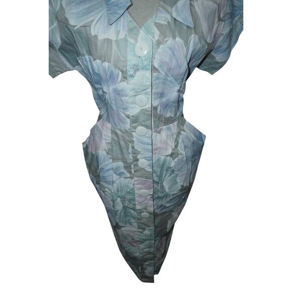 Vintage Eber San Francisco Floral Midi Dress – Size 7 – Made in USA - Picture 3 of 7